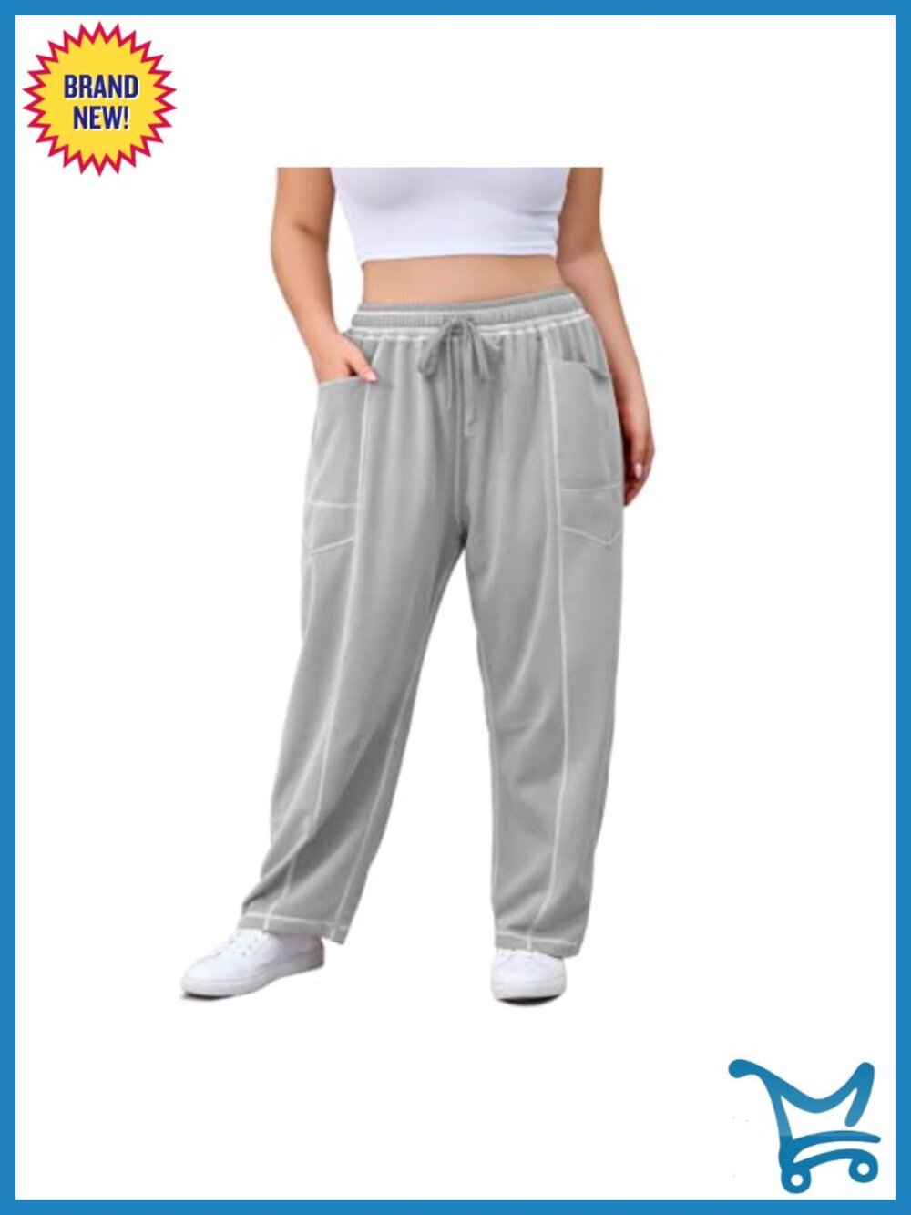 Plus Size Baggy Barrel Sweatpants Wide Leg Pull On Lounge Pants